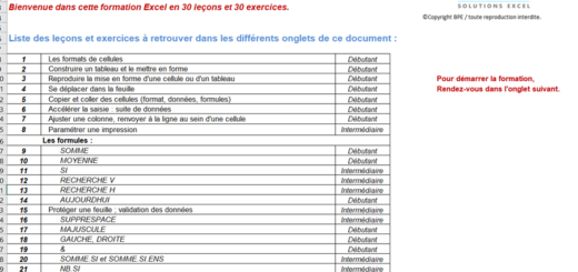 exercices Excel à télécharger avec corrigé gratuit