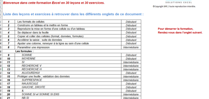 exercices Excel à télécharger avec corrigé gratuit